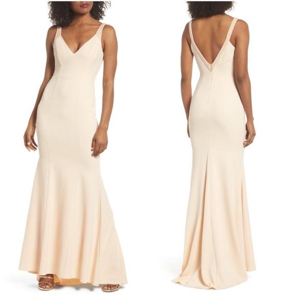 LULUS Embellished Strap Trumpet Gown